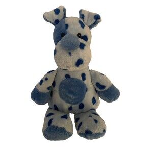 Burton & Burton Puppy Dog Plush 10" Blue Spotted Stuffed Animal Bean 2006